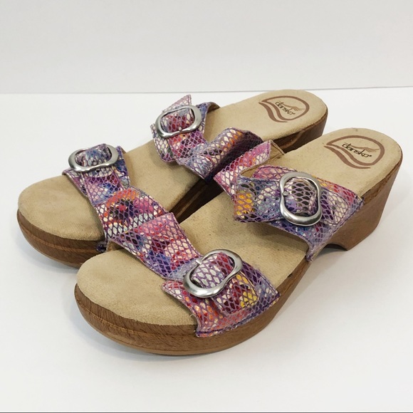 Dansko Shoes - Dansko Sophie leather wedge floral sandal size 8